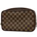  Louis * Vuitton Louis Vuittontu разрозненный towa let 25 косметичка макияж cosme ручная сумочка Damier Brown N47623 женский б/у 