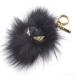  Fendi сумка очарование FENDI мех Monstar очарование кольцо для ключей чёрный черный Gold металлические принадлежности женский OJ10433