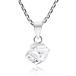 AeraVida Unisex Simple & Sparkling Clear Crystal Cube Prism on .925 Sterling Silver Pendant Chain Necklace for Modern Ch