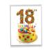 The Best Card Company - 18th Happy Birthday Card Jumbo (8.5 x 11 Inch) - 18 Years of Celebration Notecard for Birthdays