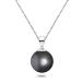 Orien Jewelry Japanese Freshwater Cultured Pearl Pendant Necklace AAAA Graded 6mm Black Color Necklace Pendant with Ster