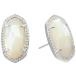Kendra Scott Ellie Stud Earrings for Women Fashion Jewelry Rhodium-Plated Ivory Mother of Pearl