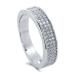 BERRICLE Sterling Silver Wedding Rings Micro Pave Set Round Cut Cubic Zirconia CZ Half Eternity Ring for Unisex Rhodium