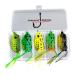 Bass Topwater Frog Lures Kit - Soft Plastic Fishing Lures Bait Set 5 Pc - Bass Pike Snakehead - Tackle Box Bass Fishing