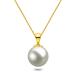 Japanese Freshwater Cultured Pearl Pendant Necklace AAAA Graded 6mm White Color Necklace Pendant with Sterling Silver Se