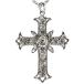 Alilang Silvery Tone Clear Rhinestones Religious Cross Pendant Necklace