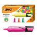 BIC Brite Liner Flat Highlighter Chisel Tip For Broad Highlighting & Fine Underlining Assorted Colors 12-Count