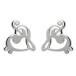 FashionJunkie4Life Sterling Silver Treble and Bass Clef Heart Post Stud Earrings Music Singer Musician Gift