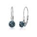 Sterling Silver London Blue Topaz 6mm Leverback Drop Earrings for Women Girls