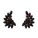 Luxury Fashion Gold Color Crystal Clip on Earrings Without Piecing for Women Party Wedding Anti-Allergy Earrirngs (Black