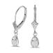 14k White Gold Pear White Topaz Bezel Lever-back Earrings
