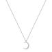 Fettero Pendant Necklace Sliver Hammered Crescent Moon Pendant Platinum Plated Dainty Simple Jewelry for Women