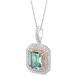 PEORA Simulated Paraiba Tourmaline Two-Tone Sterling Silver Octagon Pendant Necklace
