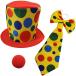 Funny Party Hats Clown Costume - Clown Hat Jumbo Tie & Clown Nose - Clown Accessories
