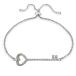 Hoops & Loops Sterling Silver Cubic Zirconia Heart Key Pullstring Adjustable Bracelet