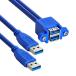 Cablecc combo двойной USB3.0 мужской - старт  Cub ru женский удлинение кабель 50cm, винт panel монтажное отверстие имеется 