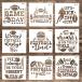  оборудование орнамент спорт письмо stencil шаблон повторный использование возможный краска stencil DIY craft для дерево парусина пол стена плитка (5.9 x 5.9 дюймовый ) 9 шт. комплект 
