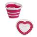  большая вместимость 10L складной ведро силикон розовый Heart type для бытового использования рыбалка кемпинг уличный отдых симпатичный ведро 