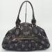 CELINE Celine сумка "Boston bag" Macadam рисунок Denim плечо .. сумка кожа оттенок голубого мужской женский [ б/у ]