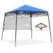 EAGLE PEAK Day Tripper 8x8 Slant Leg Lightweight Compact Portable Canopy w/Backpack Easy One Person Set-up Folding Shelter 6X 6 Top and 8x8 Base (Blue