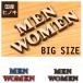 �傫�� �ؕ����g�C���T�C���v���[�g MEN WOMEN 3�F BIG�T�C�Y ���Y�q�m�L �g�C���}�[�N ������� �X�ߎ� �j �� �X�e�b�J�[ �V�[���� ���[���֑�������