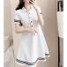  Golf одежда женский Golf One-piece темно-синий длинный рубашка-поло туника лето ko-te вентиляция . пот короткий рукав poloA линия женский теннис одежда 2022