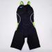 [ б/у ] Mizuno .. купальный костюм STREAM ACE FINA одобрение половина леггинсы костюм XL черный × зеленый N2MG1240 женский MIZUNO гонки для соревнований 