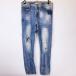 [ б/у ]ZARA Zara MMX2 PREMIUM Wash Denim брюки авария Denim Vintage обработка 36 женский 