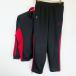 [ б/у ][ верх и низ в комплекте ] Adidas джерси жакет брюки спортивная куртка 160 черный красный ADIDAS спорт футбол 