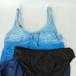 [ used * unused goods ] One-piece fitness swimsuit inner pants pad attaching 2XL black x blue lady's 