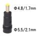 DC�v���O �T�C�Y�ϊ� �A�_�v�^ ��5.5/2.1mm �� ��4.8/1.7mm