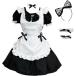  made clothes cosplay meido costume fancy dress woman equipment navy blue Cafe meido Cafe short lady's large size set Event Halloween free shipping 