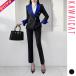  выставить женский длинный рукав костюм жакет tailored jacket тугой брюки распределение цвета двойной кнопка модный работа осень-зима Корея to29200
