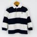 Polo * Ralph Lauren длинный рукав Rugger рубашка окантовка рубашка-поло tops baby для мальчика 24M 90/52 размер белый POLO RALPH LAUREN