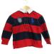  Ralph Lauren рубашка-поло tops длинный рукав окантовка рисунок Rugger рубашка baby для мальчика 12M размер красный × темно-синий RALPH LAUREN
