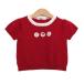 Familia вязаный tops джемпер с коротким рукавом baby для девочки 90 размер красный Familiar