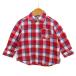  Miki House hot винт ketsu рубашка с длинным рукавом проверка tops девочка baby для мальчика 80 размер красный / белый MIKIHOUSE