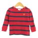  Ralph Lauren трикотажный джемпер с длинным рукавом окантовка tops baby для мальчика 18M размер красный × темно-синий RALPH LAUREN