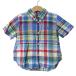  Ralph Lauren рубашка с коротким рукавом tops в клетку кнопка down baby для мальчика 18M 85/52 размер синий × красный × зеленый RALPH LAUREN