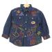  Miki House рубашка с длинным рукавом tops Denim рубашка вышивка сделано в Японии baby для мальчика 90 размер голубой MIKIHOUSE