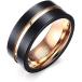 Rockyu 人気 ブランド タングステン リング メンズ 指輪 シンプル ブラック 黒指輪 25号 幅8mmネット通販 着物　振袖　格安レンタル