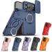 iPhone17 �P�[�X �ϏՌ� �J�o�[ �X���C�h���J���������Y�J�o�[�t�� ��̌^�����O�t�� Qi�[�d ���C�����X�[�d �Ή� �X�^���h�@�\ iPhone 17 Air/17 Pro/17