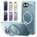 Pixel10a �P�[�X �J�o�[ �}�b�g ���b�L ��̌^�����O�t�� �X�^���h�@�\ TPU + �v���X�`�b�N Qi�[�d ���C�����X�[�d�Ή� �w�ʃP�[�X Google �O�[�O��