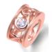 KEIUNDO 18K детское кольцо розовое золото зодиакальный камень & сообщение печать специальный чехол &amp; мини сумка имеется 4CSBR002