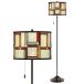 Giclee Glow Modern Squares Bronze Club Floor Lamp with Print Sha ¹͢
