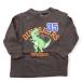  футболка с длинным рукавом 80cm 90cm 95cm динозавр tilanosaurus long T принт симпатичный Kids baby ребенок одежда мужчина весна cut and sewn Dinosaur нашивка симпатичный зима осень 