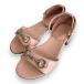  прекрасный товар GUCCI Gucci шланг bit лодыжка ремешок Flat сандалии Kids ребенок обувь 28 18cm соответствует розовый Kids б/у одежда б/у 