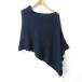  прекрасный товар 45R four ti пять a-ru деформация кабель вязаный пончо размер 0 индиго голубой женский б/у одежда б/у 