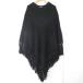 прекрасный товар COLUMN column cloche вязаный пончо бахрома тянуть over F черный женский б/у одежда б/у 