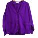  прекрасный товар ADAM ET ROPE Adam et Rope поли чуть более .V шея кардиган безрукавка вязаный ансамбль 2 позиций комплект размер F лиловый женский б/у одежда б/у 